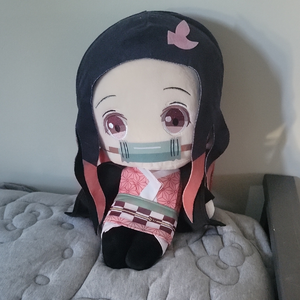 Anime Character Plush Doll - Pink and Black